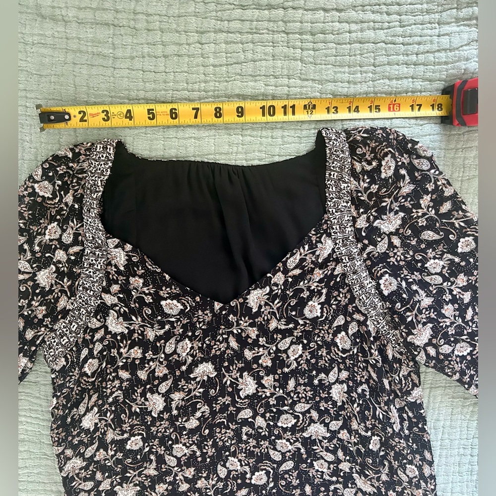 INTERMIX- Ariel Long Sleeve Floral Mini Dress - Picture 14 of 16